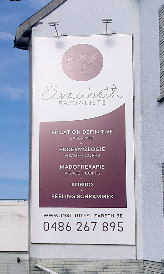 Bâche grand format du centre 'Elizabeth facialiste'